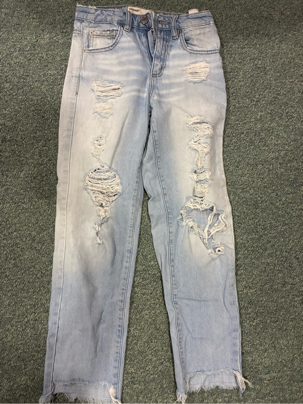 Garage Light Blue Distressed Boyfriend Jeans